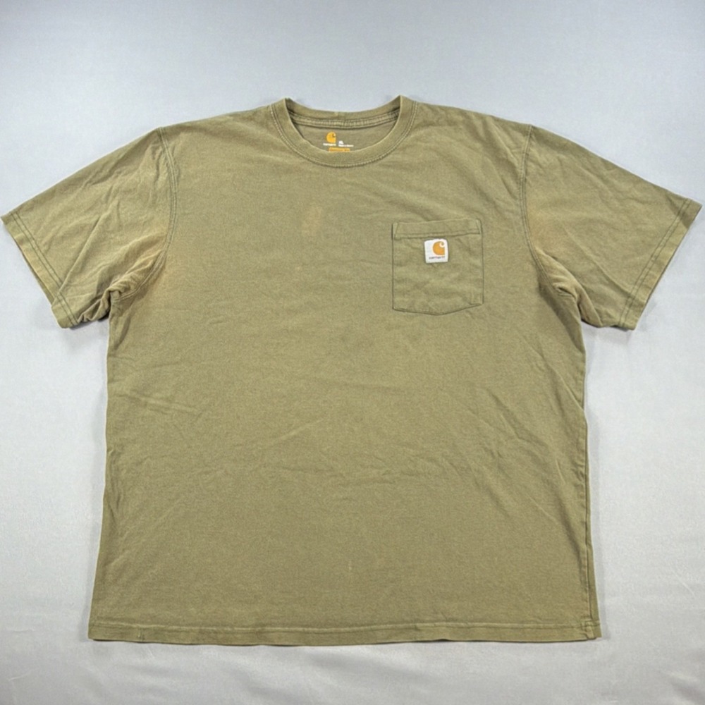 Carhartt Pocket T Shirt Men XL Original Fit Olive Green Workwear Heavyweight